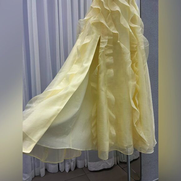 AJE. Allairie strapless ruffled shirred faille gown - Picture 8 of 16